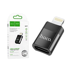 Adaptador OTG Hoco UA17 para Lightning macho a Tipo-c Hembra 2.0 Negro